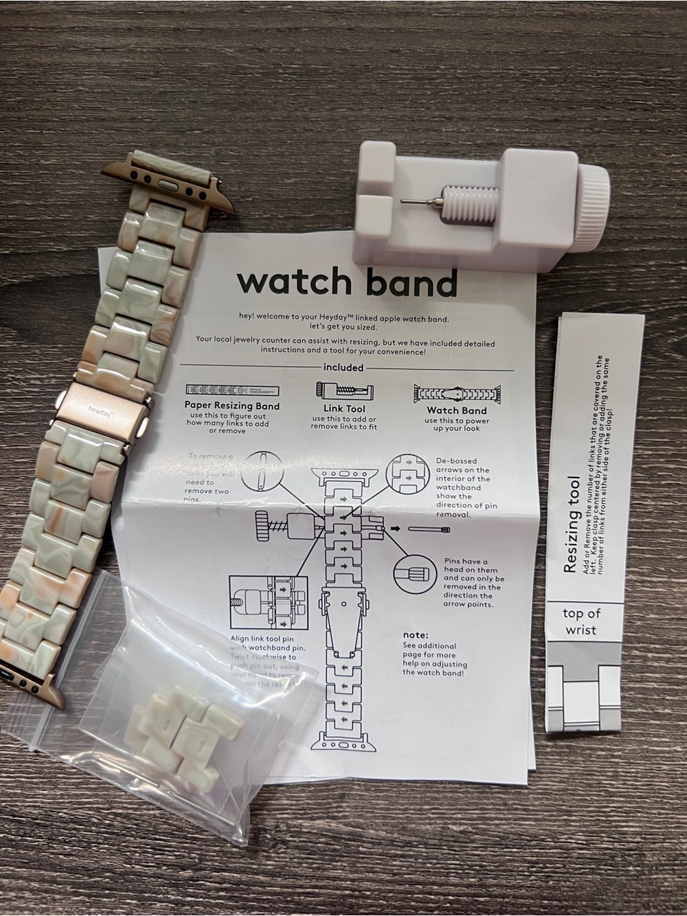 heyday Pearl White Ceramic Link Apple Watch Band